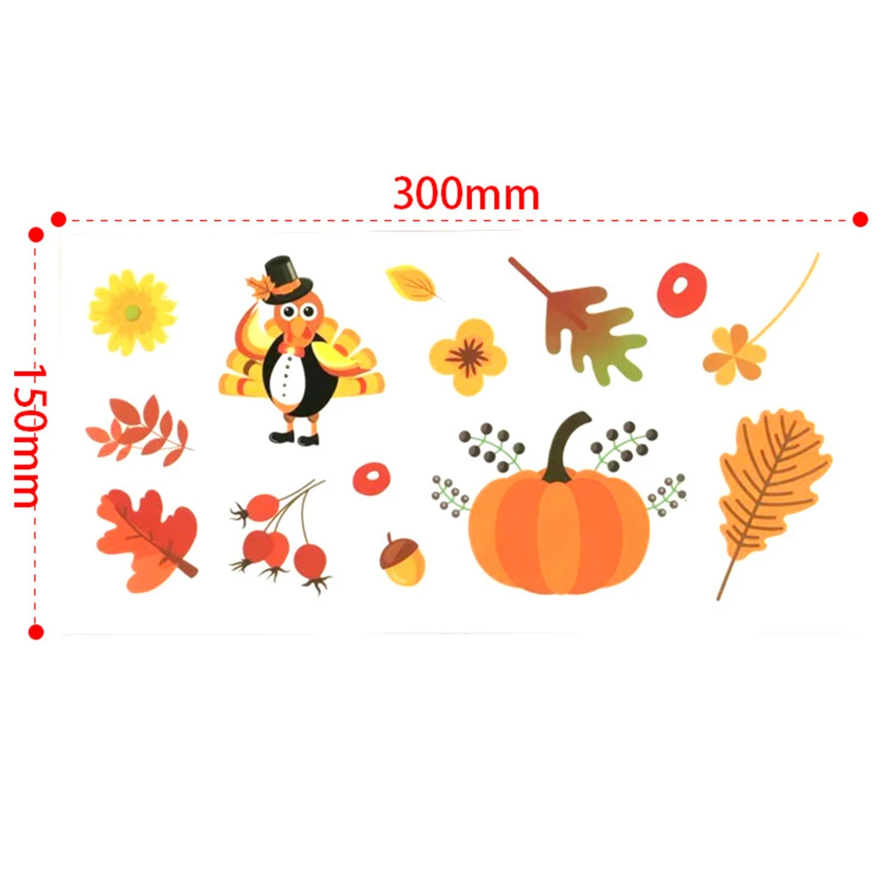 6 шт. Осенние наклейки на стену с изображением кленового листа в честь Дня