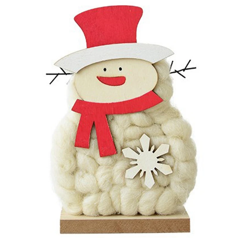 

Милые овечьи шерстяные войлочные рождественские деревянные украшения для елки новогодние Подарки настольные украшения для дома игрушки д...