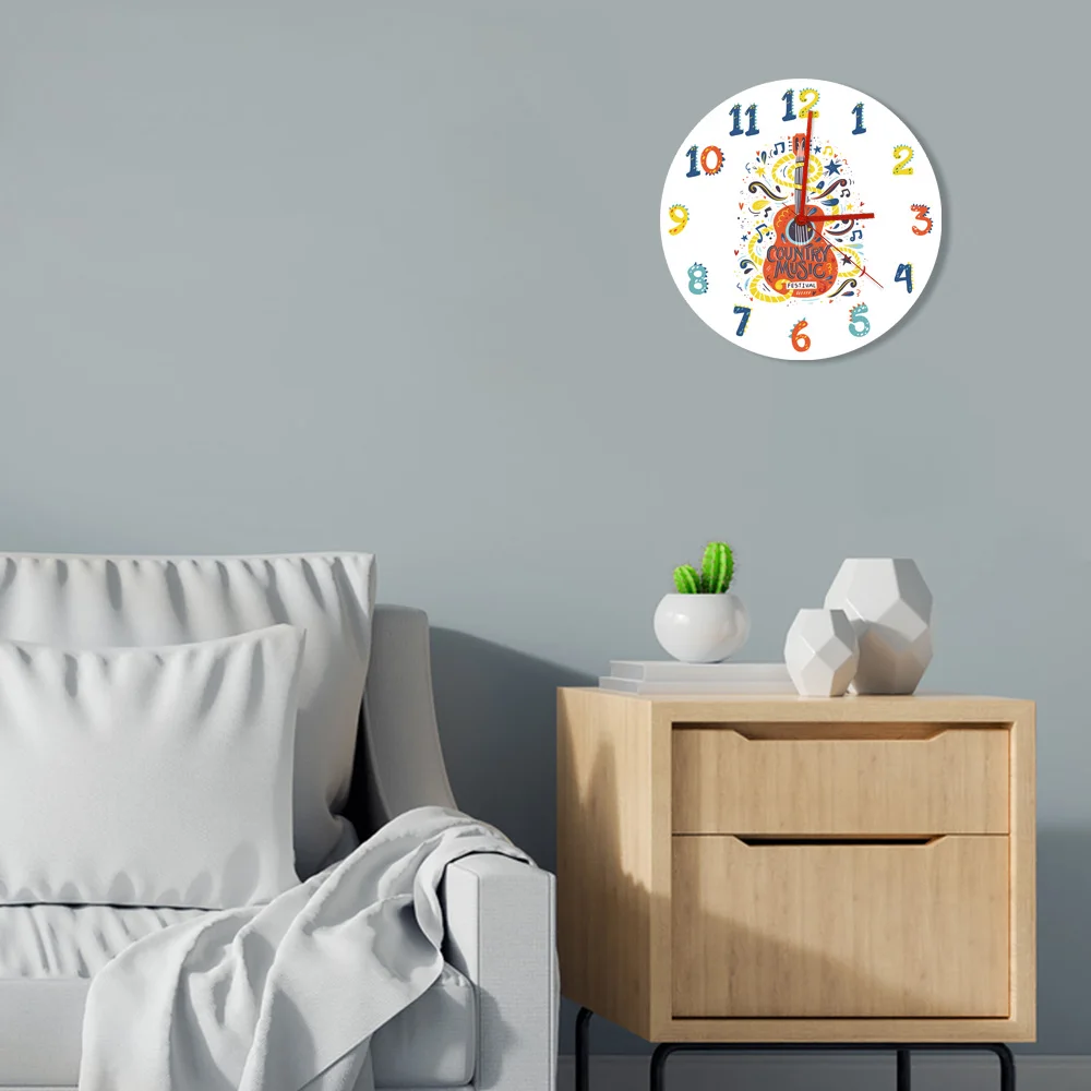 Большие акриловые настенные часы для акустической гитары кантри музыка нвилль
