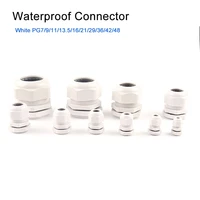10pcs waterproof cable gland connector ip68 pg7 for 4 6 5mm white nylon plastic connector pg91113 5162129364248