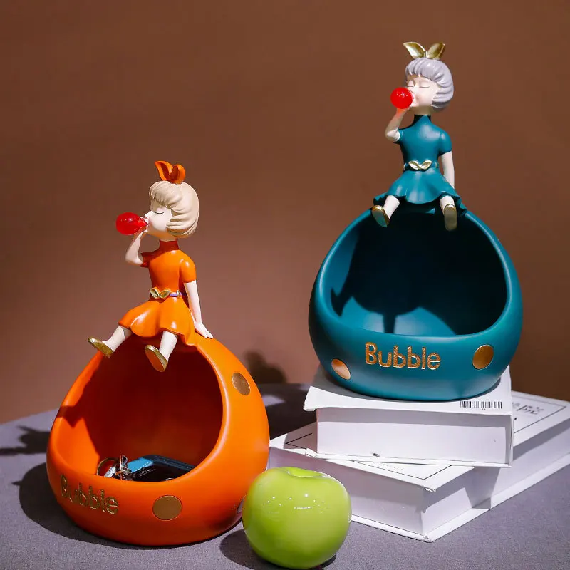 

Creative Resin Modern Bubble Girl Statue Storage Box Sculpture Ornament Home Decoration Accessories Table Figurines Wedding Gift
