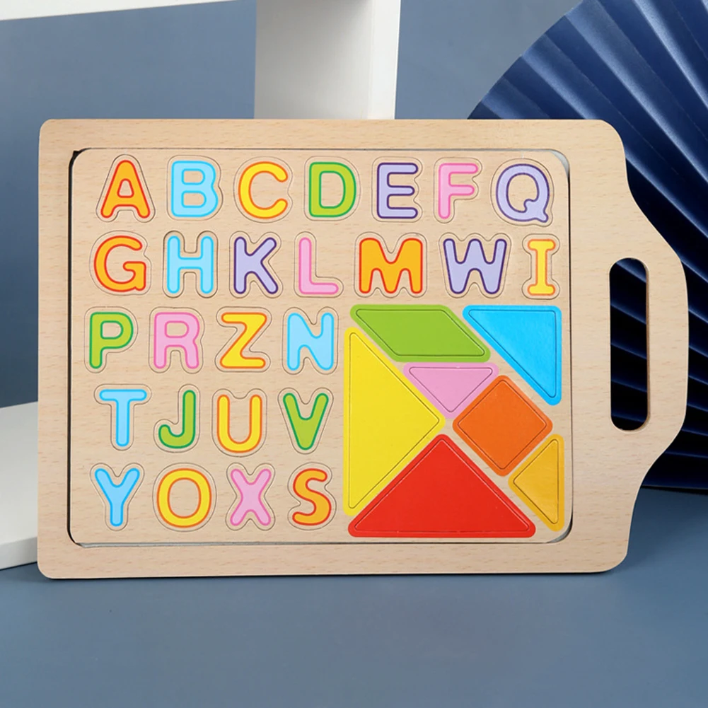 

Magnetic Wooden Digital Alphabet Puzzle Tangram Drawing Board Pad Kids Letter Learning Early Education Toys Child Painting Toy
