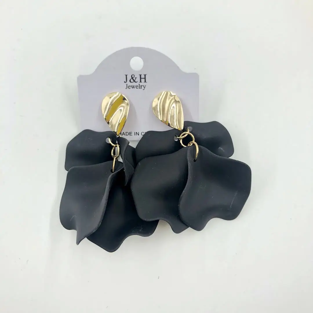 Aretes de mujer, современный стиль, дизайн, большие красные лепестки роз, серьги с кисточками, тренд, темперамент, летние корейские серьги для женщин