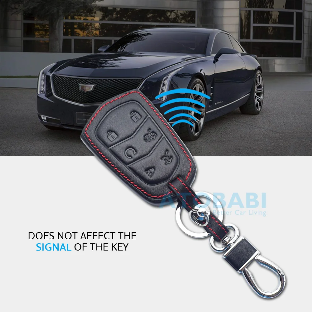 Чехол для ключей из натуральной кожи Cadillac Escalade 2015 2018 6 кнопок|key case for car|car key coverauto |