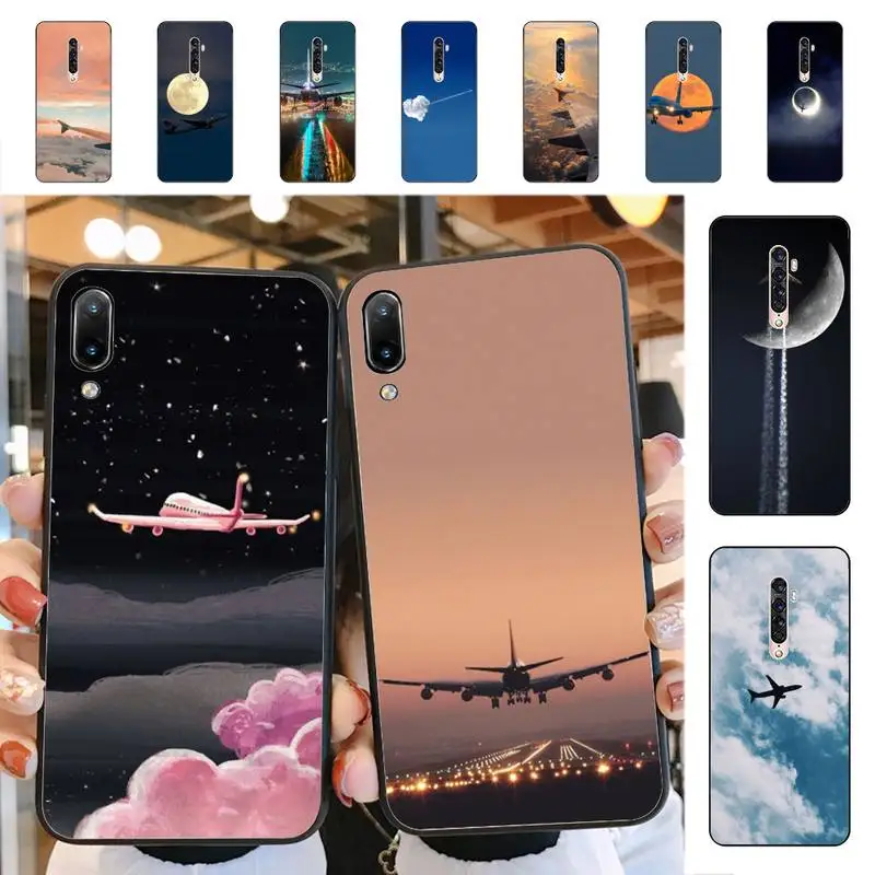 

YNDFCNB Aircraft Airplane Fly Travel Cloud Plane Phone Case for Vivo Y91C Y11 17 19 17 67 81 Oppo A9 2020 Realme c3