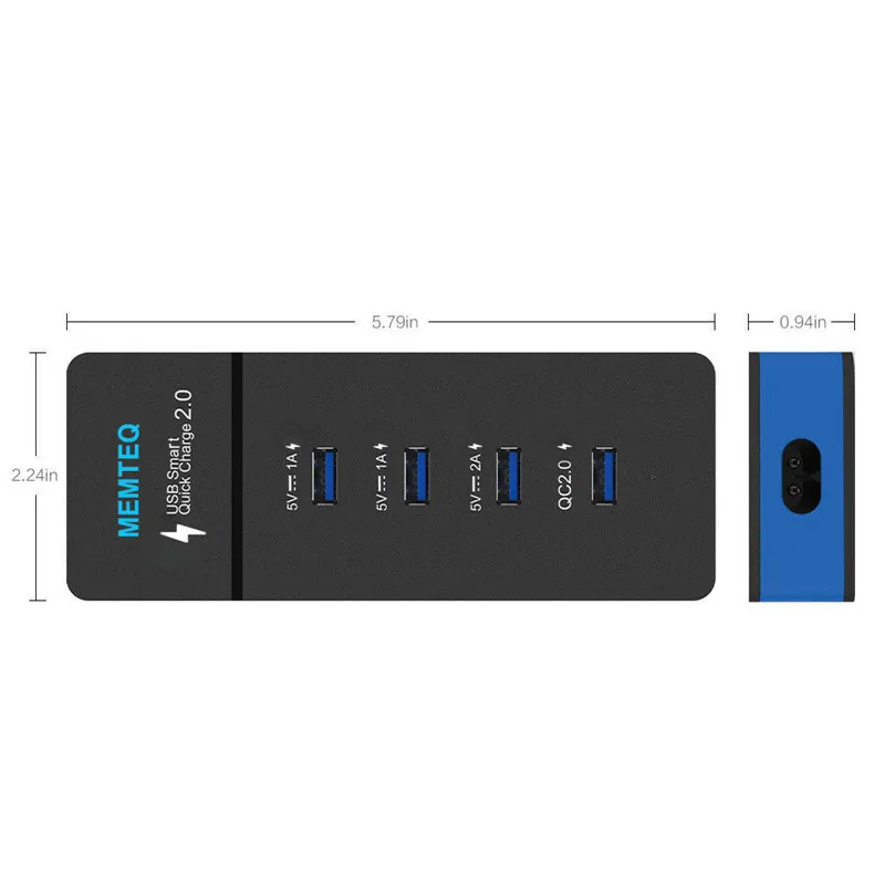 Зазор 4 порта USB зарядное устройство концентратор светодиодный дисплей мульти usb