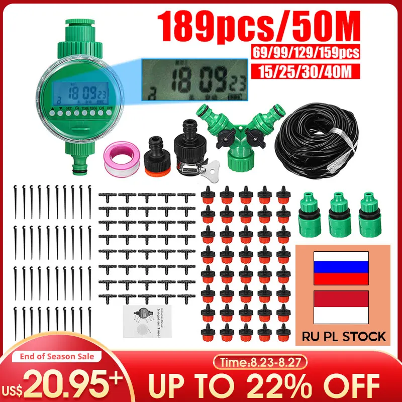 

15/25/30/40/50m Automatic Watering Timer Irrigation Systems Greenhouse Plant Kit Garden Timer Irrigation System Intelligent Care