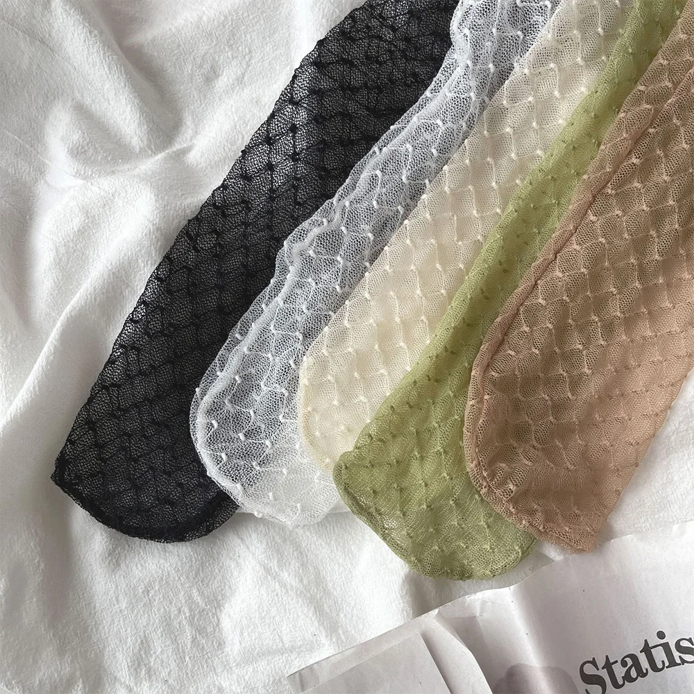 

1 Pair New Spring Net Lace Women Socks Thin Transparent Fishing Mesh Hollow Out Middle Tube Fairy Short Hosiery