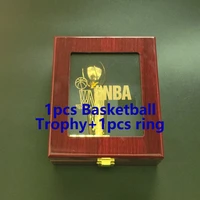 1pcs basketball trophy with 1pcs basketball rings set custom designs with display case rings