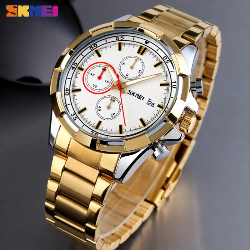 Часы наручные SKMEI Мужские кварцевые с хронографом роскошные модные