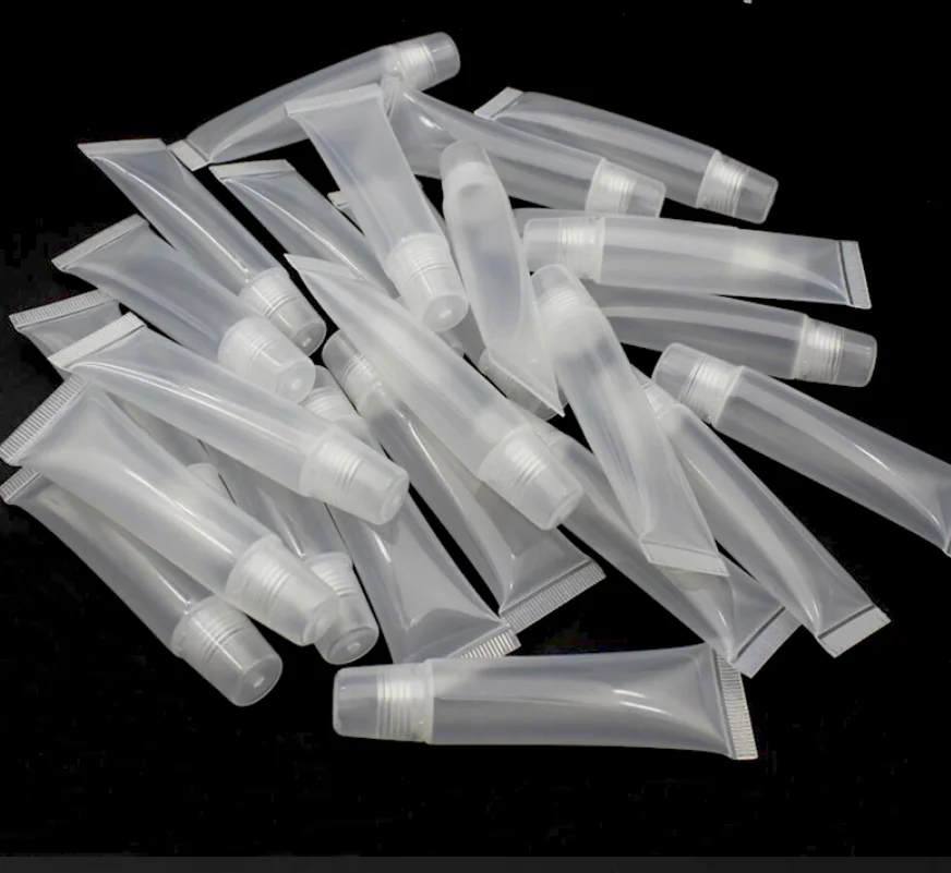 

50pc 8ML/10ML/15ML Empty Lip Gloss Tubes Lipstick Tube Makeup Squeeze Clear Lipgloss Tube Container Lip Balm Soft Hose 18ml 20ml