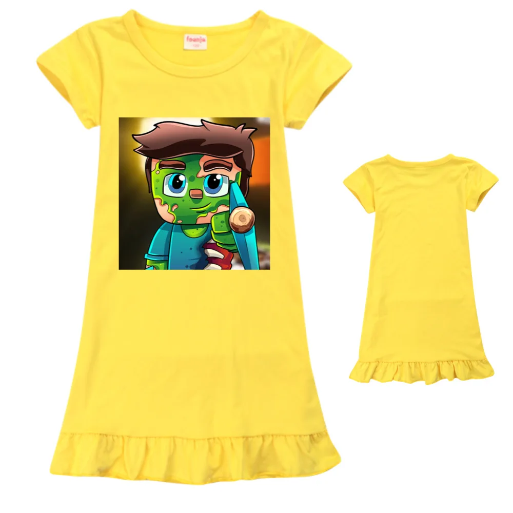 Ice silk Nightdress Little Teen Girl Pajamas Dresses Children lovely Cartoon Summer Nightgown Home Clothes Kids Sleepwear | Тематическая