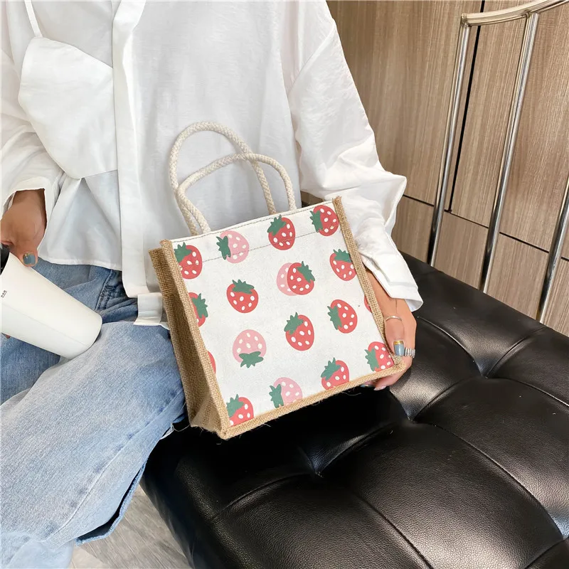 Женская сумка милая маленькая изолированная для ланча Цветочный ланч корейский