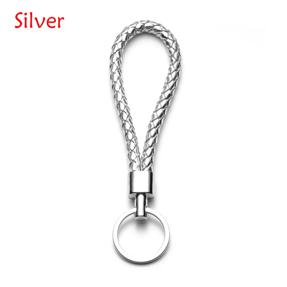 silver Модный автомобильный брелок для ключей, Мужской и Женский PU кожаный брелок, автомобильный брелок для ключей, автомобильные аксессуары - Название цвета: silver