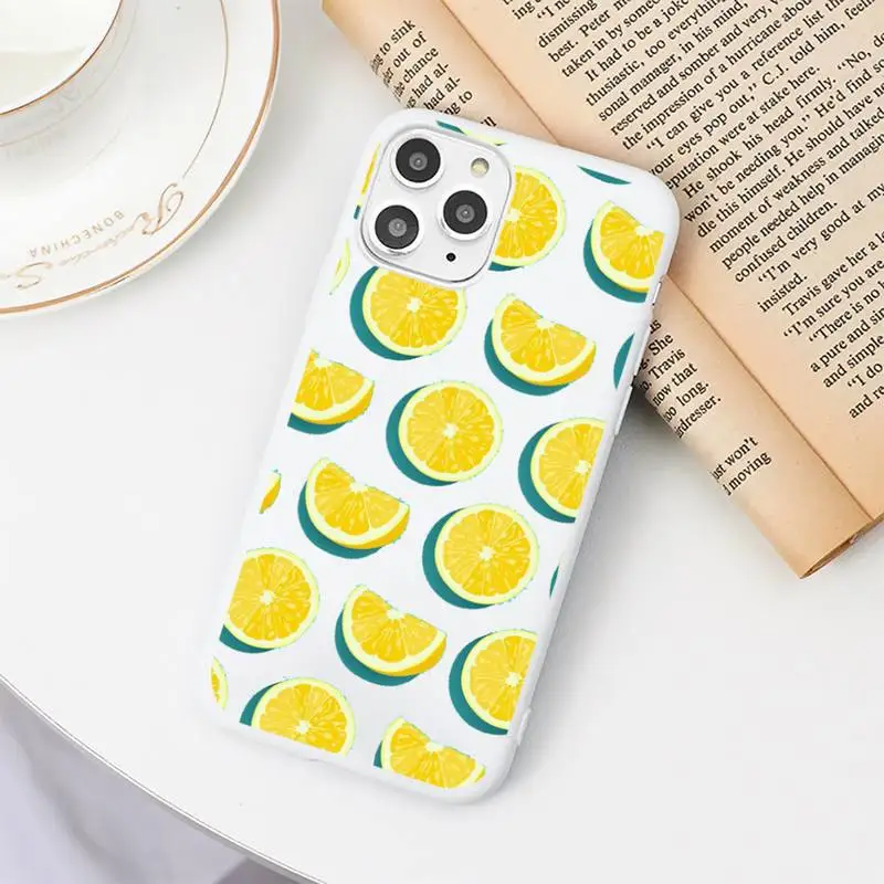 

Summer Fruit Watermelon Lemon Phone Case Candy Color White for iPhone 11 pro XS MAX 8 7 6 6S Plus X 5S SE 2020 XR
