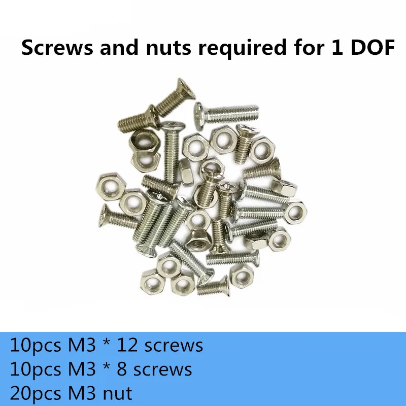 Набор металлических винтовых гаек для 1DOF Humanoid Robot/Robotic Arm 10 шт. M3 * 12 винтов + 8 20 Nut