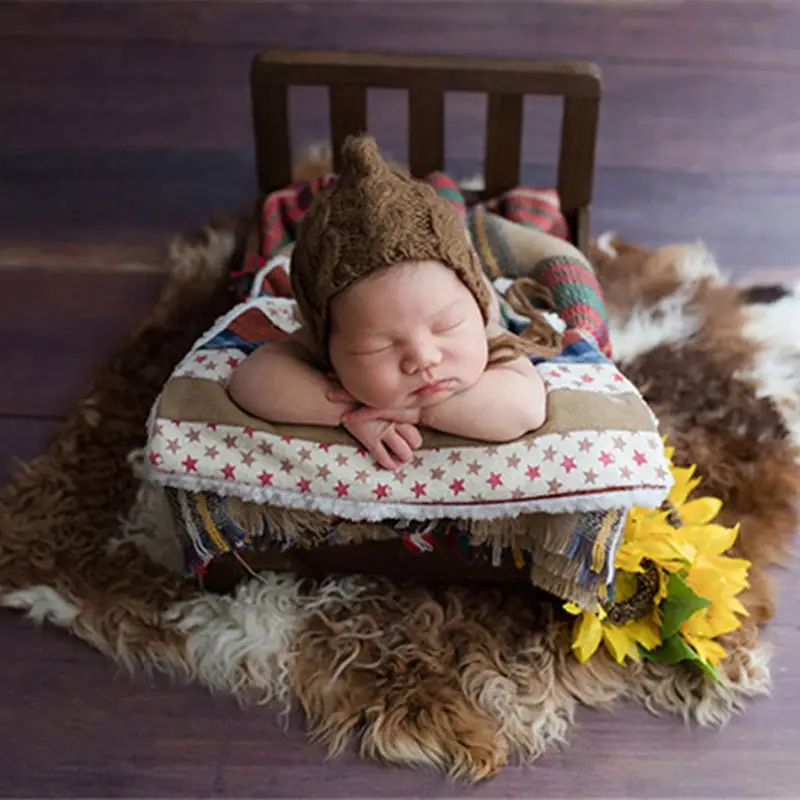 

Newborn Props for Photography Wood Detachable Bed baby Photography Background Accessories Newborn Props