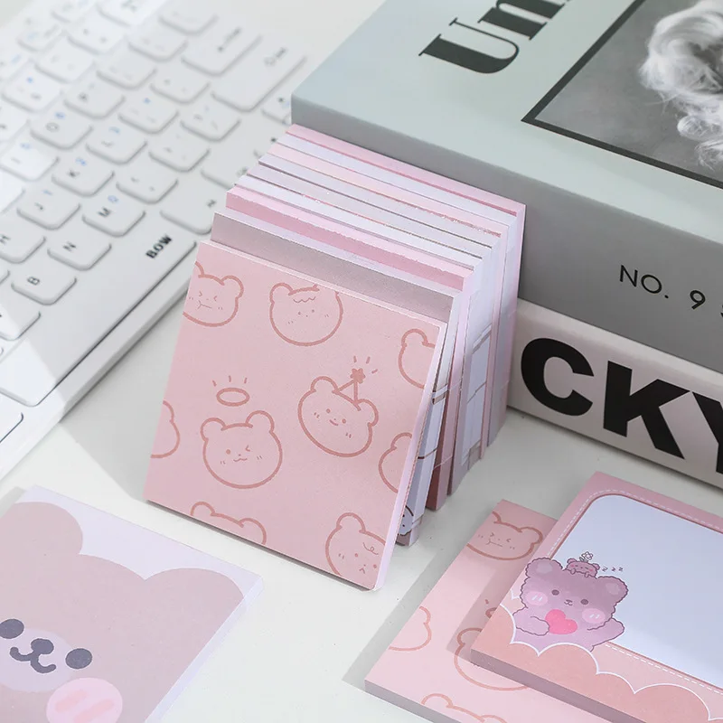 Korean Ins Not Sticky Memo Pads Cartoon Cute Student Message Stationery Office Learn Simple Planner Label Paper Kawaii Tearable |