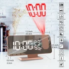 Двойной громкий умный будильник проекция для спальни радио цифровой будильник с USB зарядным устройством большой зеркальный светодиодный дисплей