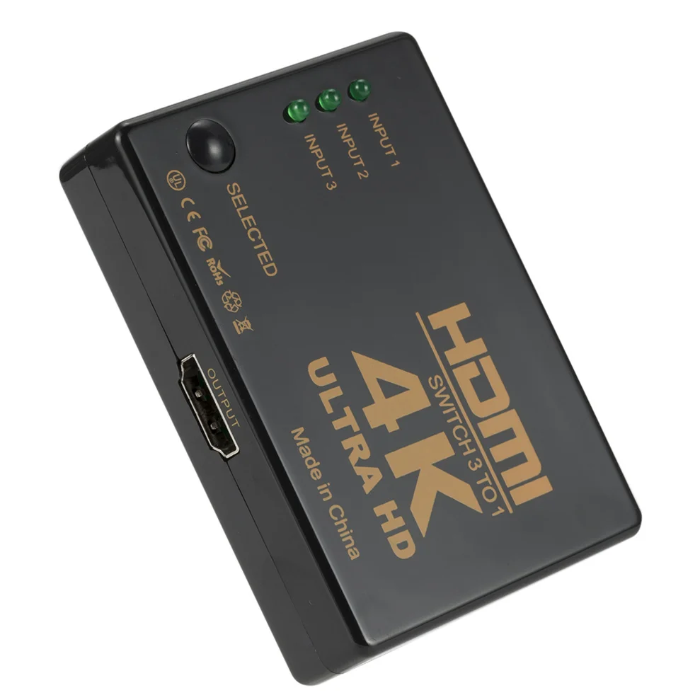 HDMI-совместимый коммутатор 4K 3-в-1 HD 1080P видеокабель сплиттер 1x3 концентратор