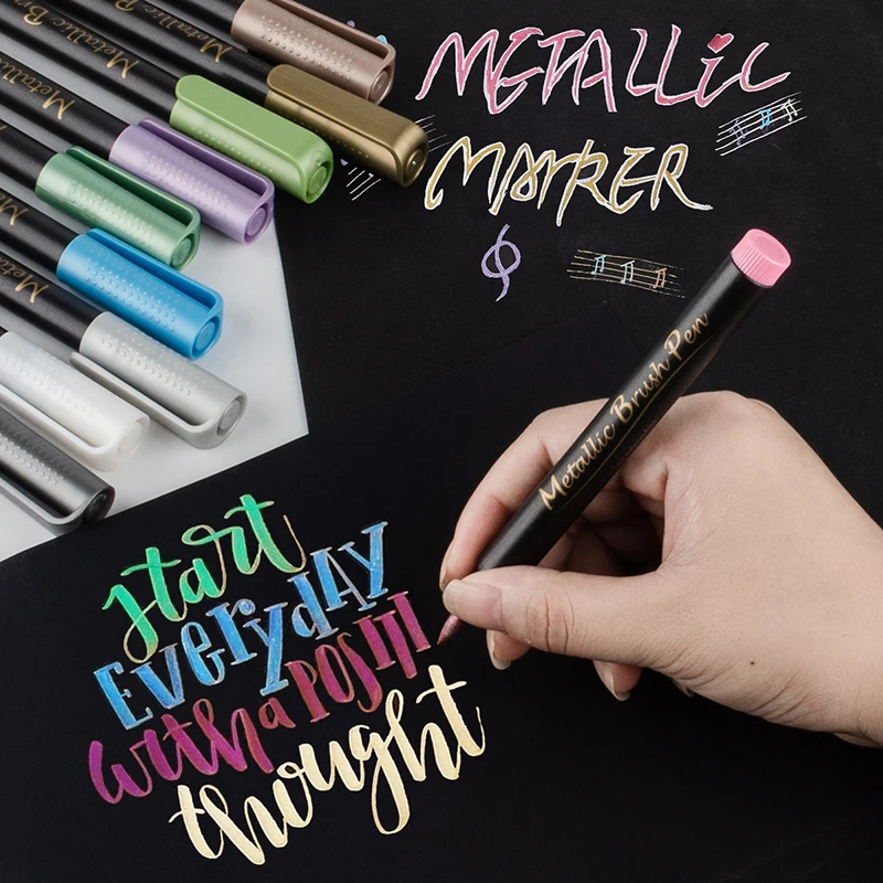 STA10 цвет es металлический маркер Перманентный водный кисть для рисования DIY