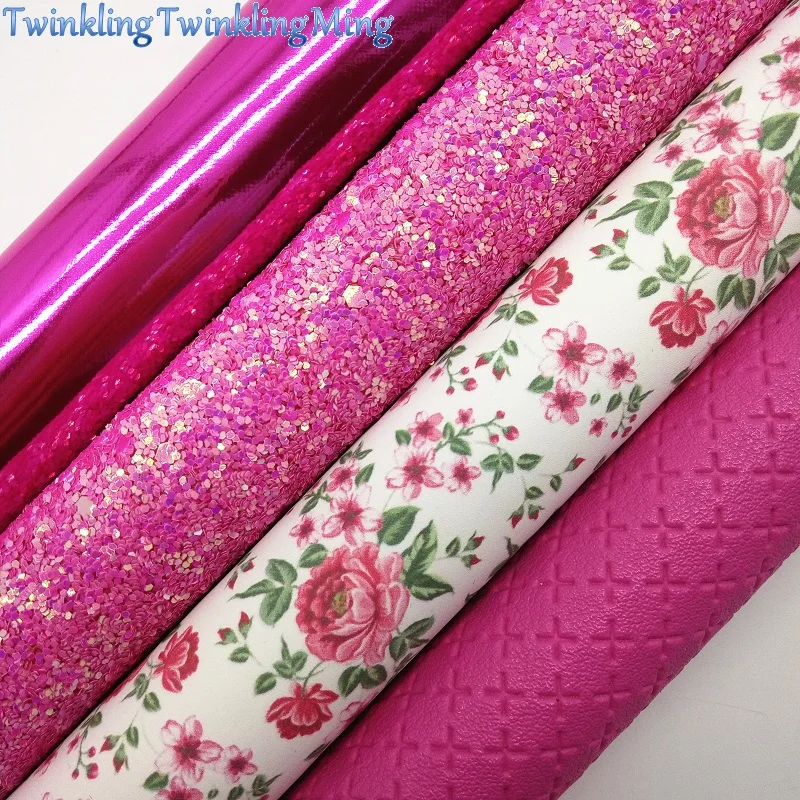 Розовый Блеск Ткань лакированная синтетическая кожа цветы искусственная ткань листы для лука A4 21x29 см