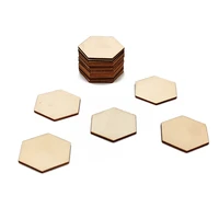 100pcs 60mm 80mm 90mm unfinished wood pieces blank wood hexagonal shapes wooden cutouts for art diy supplies craft decoration