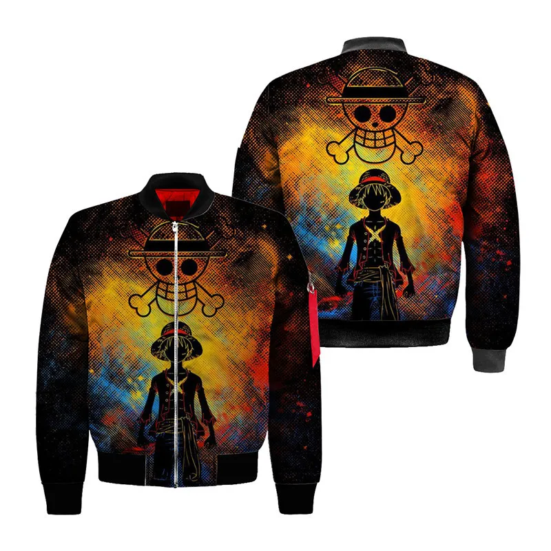

One Piece Luffy Japanese Anime 3D Printed Mens Bomber Jacket 2022 New Arrival Harajuku Stylish Homme Thick Jackets Pilot Coat