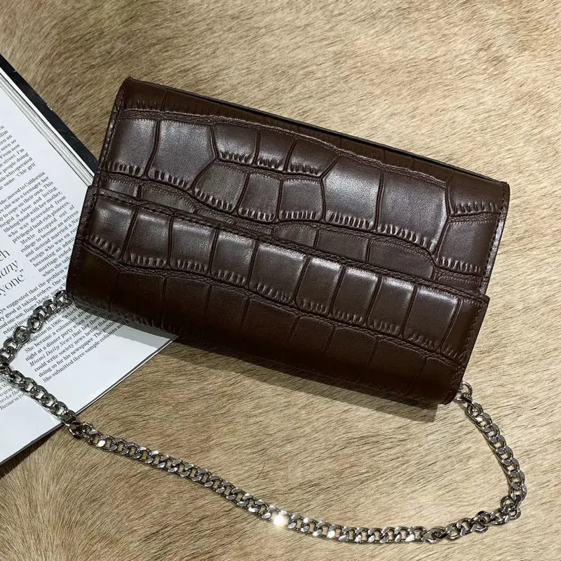 

WOONAM Women Fashion Genuine Calf Leather Small Satchel Chain Clutch Shoulder Crossbody Evening Bag WB1202