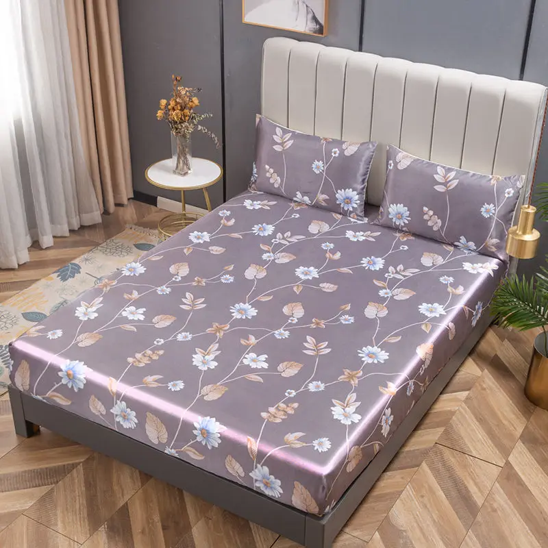 Простыня из трех предметов коврик ледяного шелка с промытым воздухом для весны и