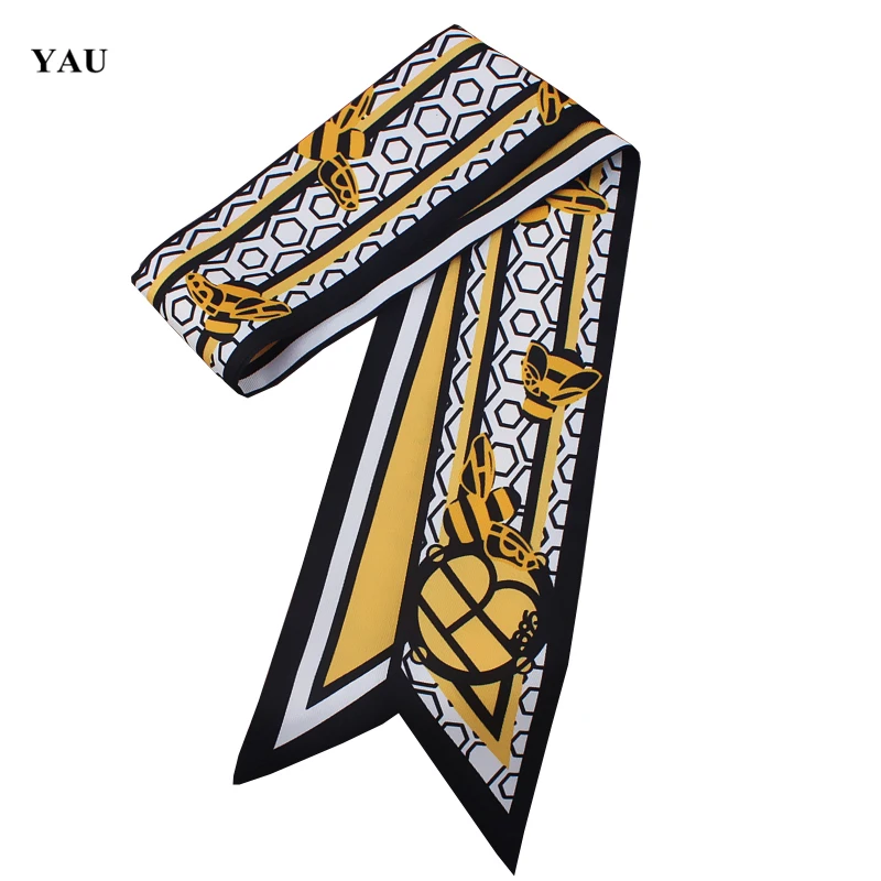 Бесплатная доставка маленький шарф с шестигранным принтом 95 см * 5 женский