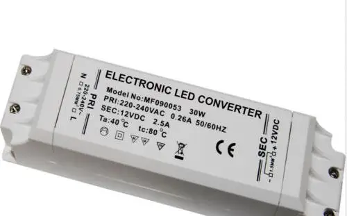 Новый Светодиодный драйвер Трансформатор 30 Вт AC/dc 12V Выход 2.5A Мощность адаптер
