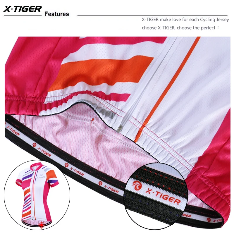 

X-Tiger Pro Summer Cycling Clothing Women Cycling Jerseys Mountain Bike Clothes Shirt 100% Polyester Bicycle Clothing