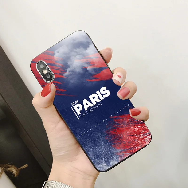 Чехол для телефона FC Париж PSG iphone XR 11 Pro XS Max X 5 5S черный DIY мягкий чехол Mbappe SE 7 8 6 6S