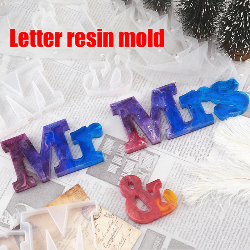 3 шт./пакет "сделай сам" Буквы Алфавита Mr Mrs эпоксидной смолы литейных форм Искусство ремесло инструменты