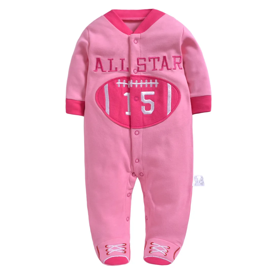 basebal red Детский хлопковый комбинезон с длинными рукавами для мальчиков, jumsuit, одежда для маленьких мальчиков от 0 до 3 месяцев зимняя одежда для маленьких девочек, комбинезон - Цвет: basebal red