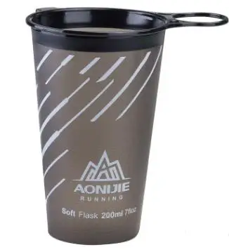 gray cup 200ml 170 мл 200 мл 250 мл 350 мл 600 мл AONIJIE Беговая Спортивная велосипедная мягкая бутылка для воды складная термополиуретановая мягкая фляжка сумка для воды - Цвет: gray cup 200ml