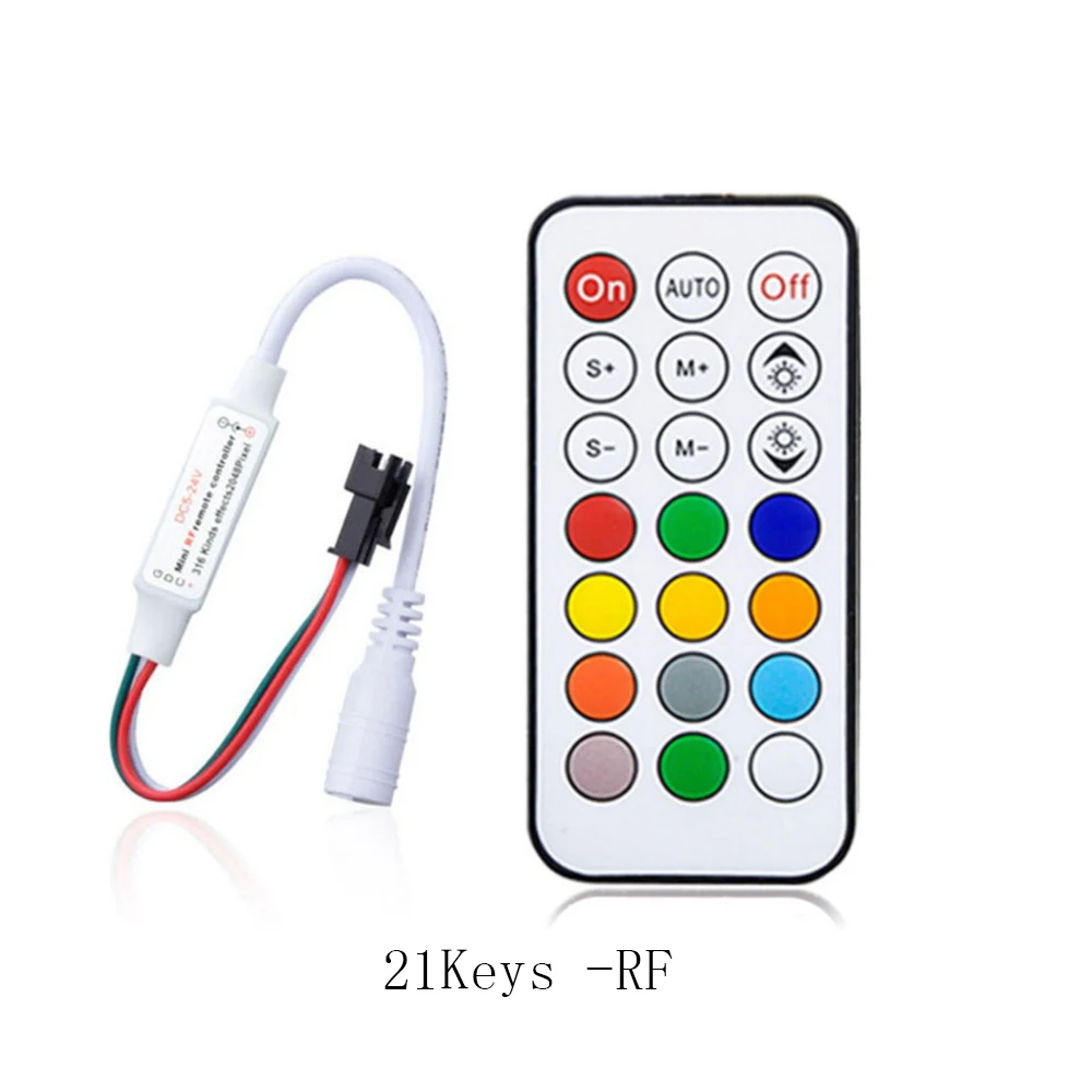 WS2812B WS2811 светодиодный пиксель полосы светильник контроллер USB/DC 3 ключа RF 14/17/21