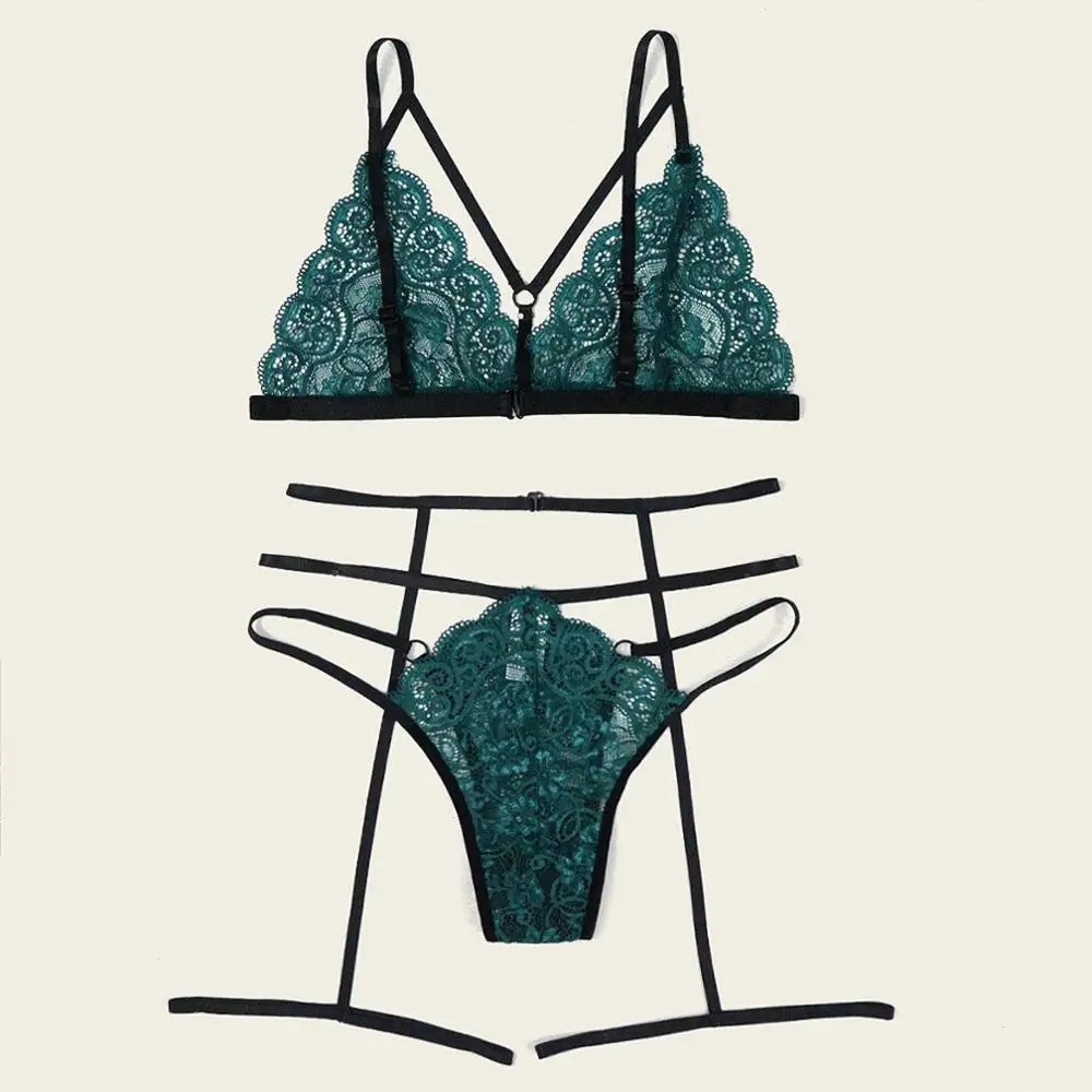 Нижнее белье сексуальный бюстгальтер набор для женщин с цветочной вышивкой на
