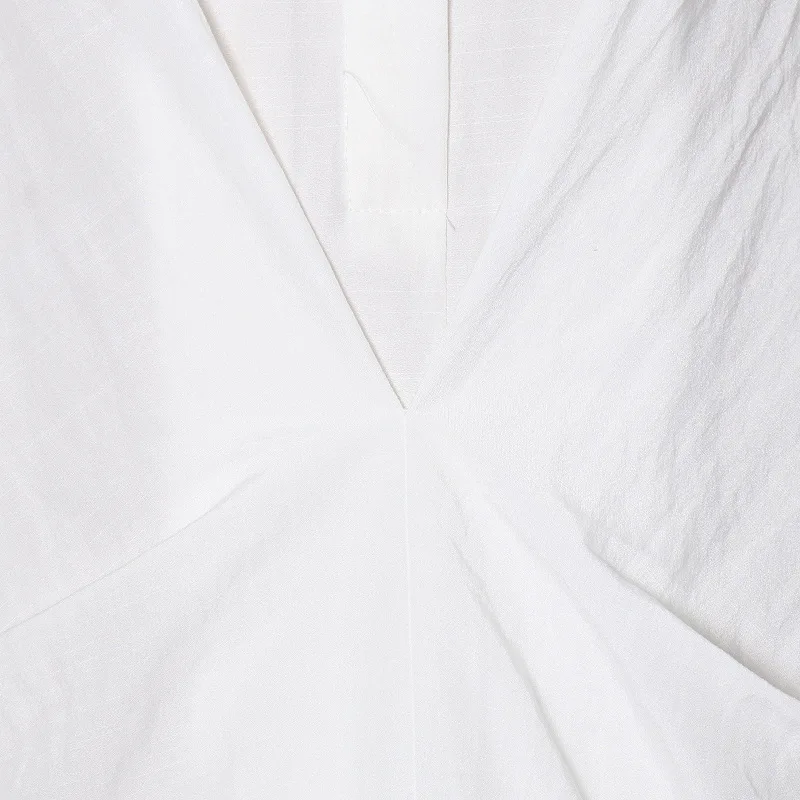 

Women Shirt Dress 2021 Spring Summer Solid Irregular Stand Collar Midi Dresses New Fashion Casual Streetwear Blouse Dress