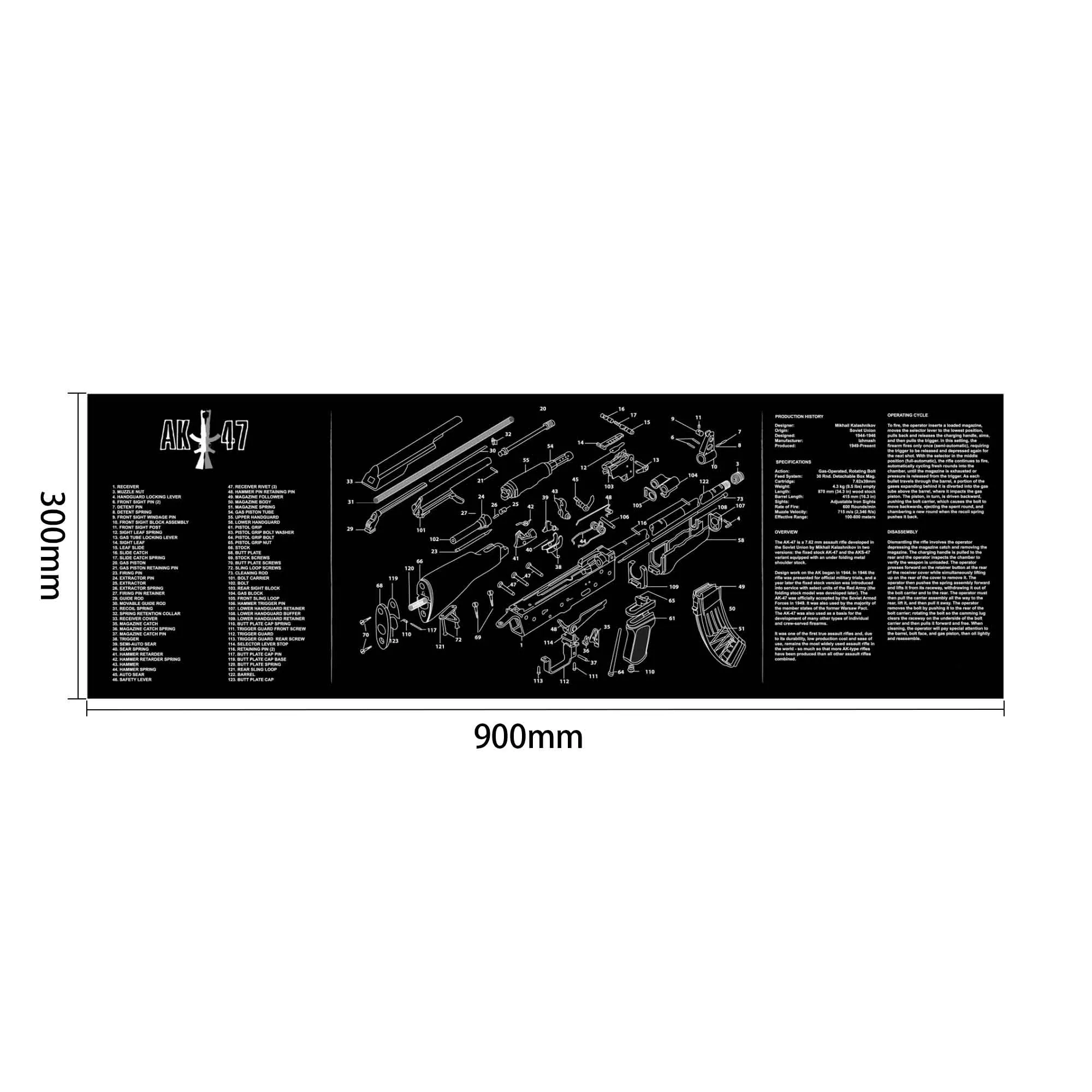Пистолет резиновые перчатки для уборки мат 1" x 11" водонепроницаемые Нескользящие чистые с частями схема и инструкции Armorers Bench 37-0087/88/89 - Цвет: AK47