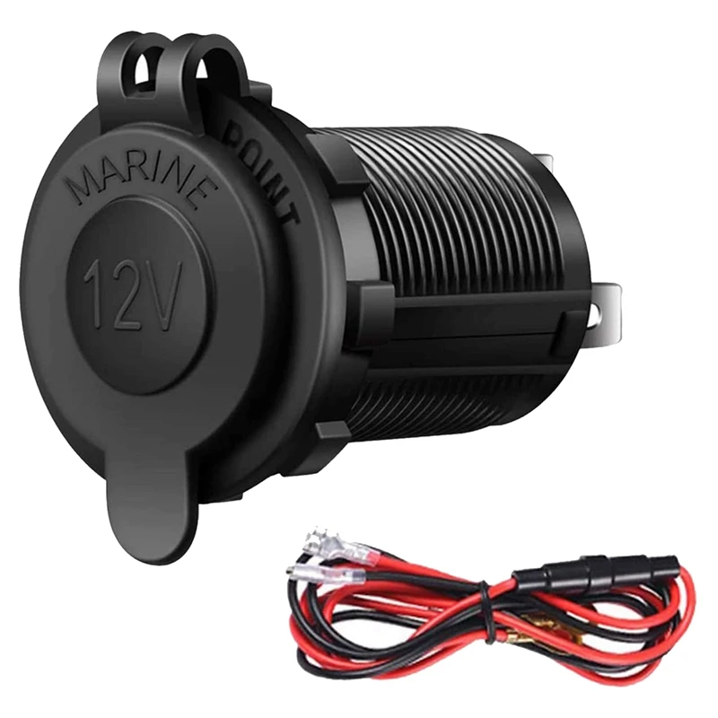 

Car-Cigarette Lighter Socket, 12V Waterproof Lighter Socket Power Outlet Socket for Boat Motorcycle Truck Golf ATV RV