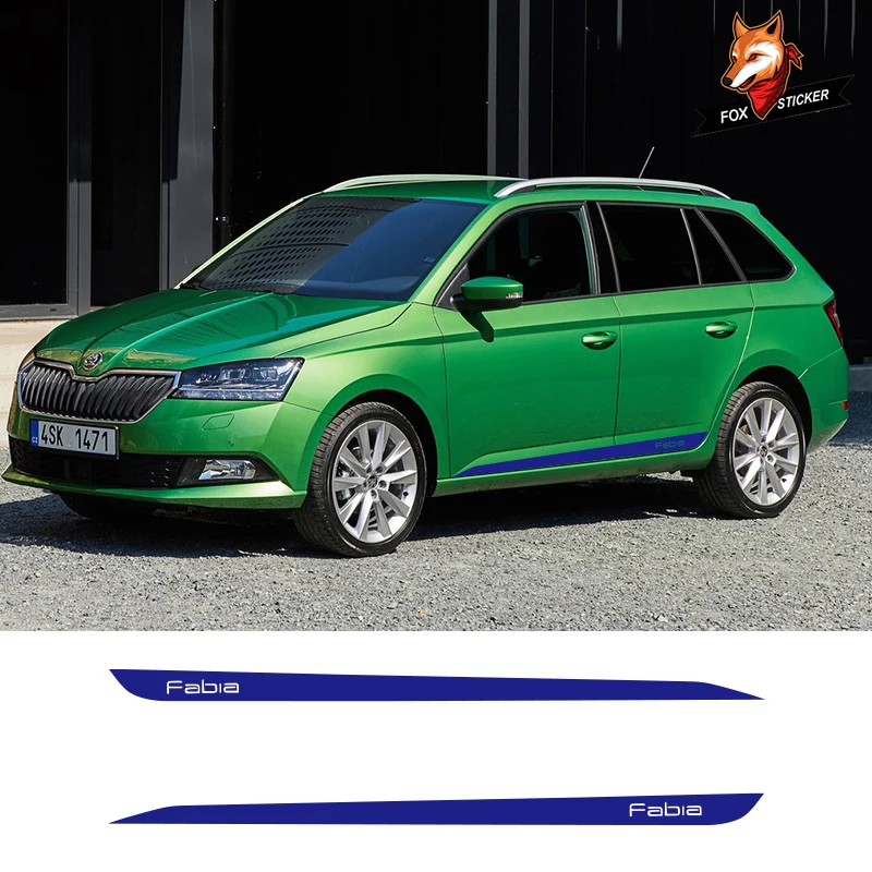 Виниловые наклейки для автомобиля 2 шт. в полоску по бокам с юбкой спортивный