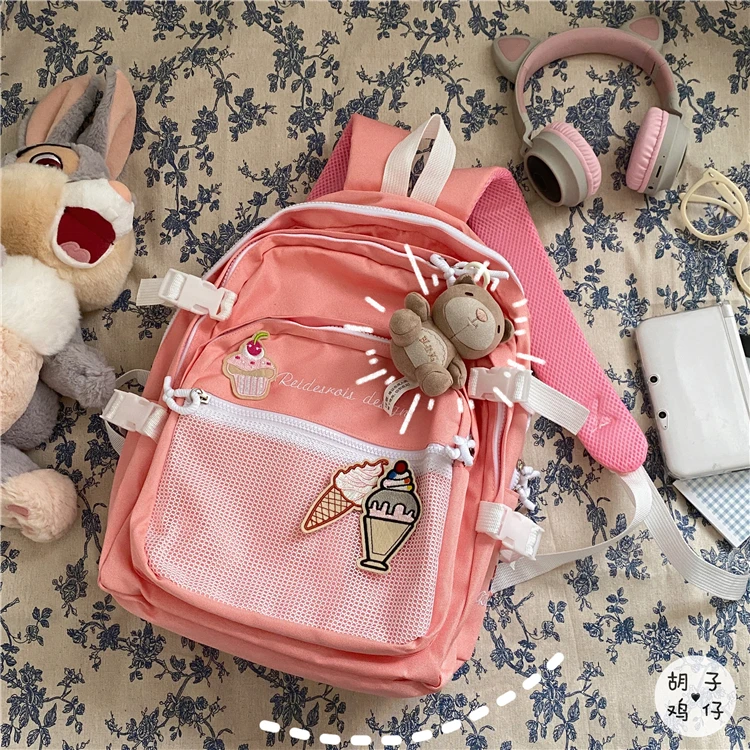 

YJ1826 new Harajuku cute girl student school bag Korean chic college style wild backpack canvas backpack