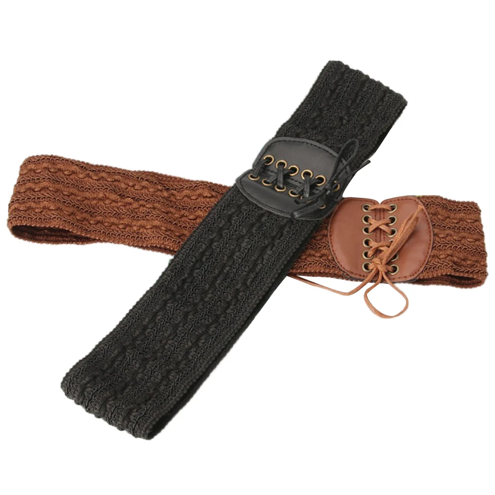 

Women Elastic Stretch Waist Belt Bow Tie Waistband Corset Wide Waist Belt Ladies Clothing Accesoories Female Decorations latest