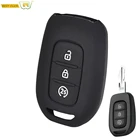 Силиконовый чехол для пульта дистанционного управления с 3 кнопками, подходит для Renault Duster, Sandero, Logan, Clio, Captur, Laguna Scenic, 2015, 2016, 2017