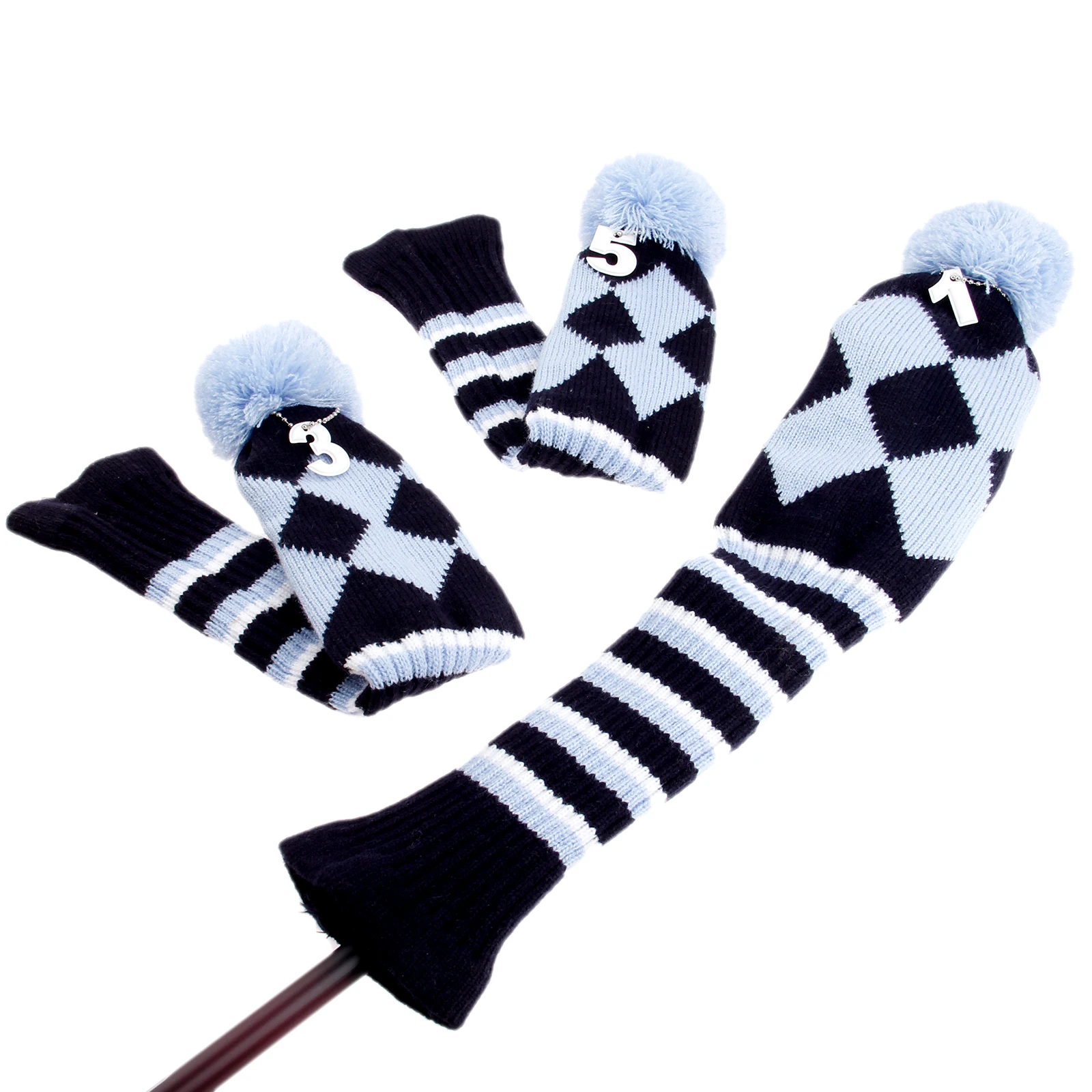 3 шт./компл. гибридные Чехлы для клюшек гольфа с помпоном мягкие шерстяные вязаные