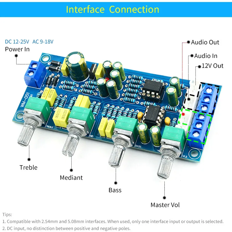 UNISIAN тональная плата NE5532 OP AMP Hi Fi предусилитель бас ВЧ баланс Объем Тон EQ