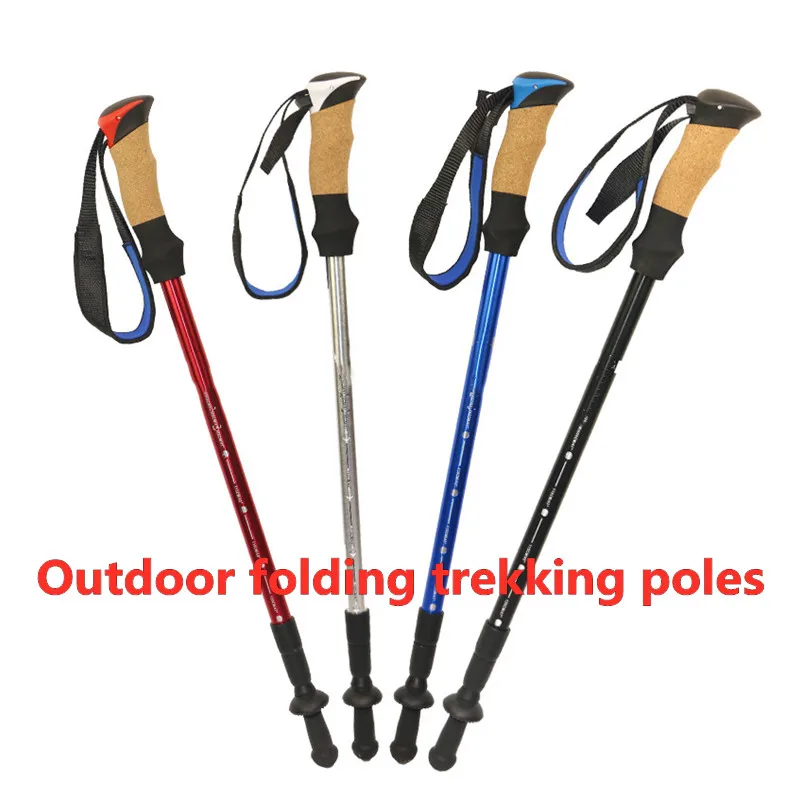 

7075 external lock straight handle outdoor aluminum alloy trekking pole trekking walking stick portable trekking trekking pole