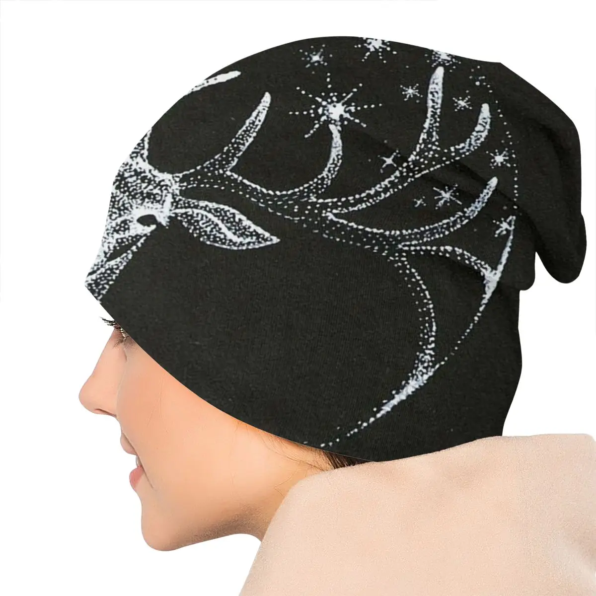 

The White Deer Art Unisex Bonnet Winter Outdoor Double Layer Thin Hats For Men Women
